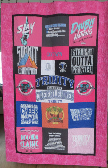 frameless no sashing t-shirt quilt